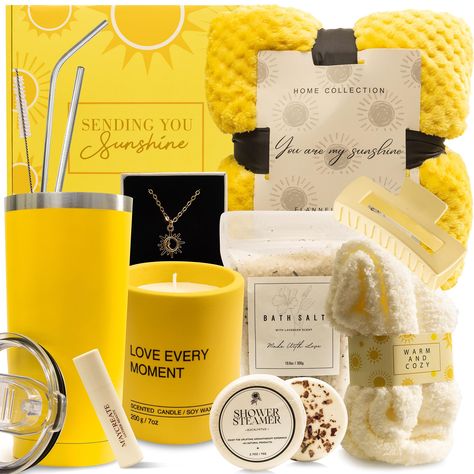 11 Pc Gift Baskets for Women, Sunshine Gifts, Get Well Soon Gift Box for women, Self Care Gifts, Thinking of You Gifts, Birthday Gifts for Women, Box of Sunshine, Sunflower gifts for Women, Unique : Amazon.ca: Beauty & Personal Care Sunshine Gifts, Get Well Baskets, Women Self Care, Sending Sunshine, Perfect Gift Basket, Self Care Gifts, Gift Box For Women, Box Of Sunshine, Birthday Basket