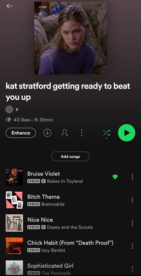 Kat Stratford Music, Cat Stratford, Kat Stratford Aesthetic, Good Playlists, Indie Music Playlist, Kat Stratford, Summer Songs Playlist, Music Recs, Playlist Names