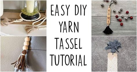 Easy DIY Tassel Tutorial - How to Make Yarn Tassels ⋆ Love Our Real Life Tassel Tutorial, Tassels Tutorials, Diy Jewellery Designs, Diy Tassel, Tassel Garland, Wood Bead Garland, Tassel Keychain, Yarn Diy, Beaded Keychains