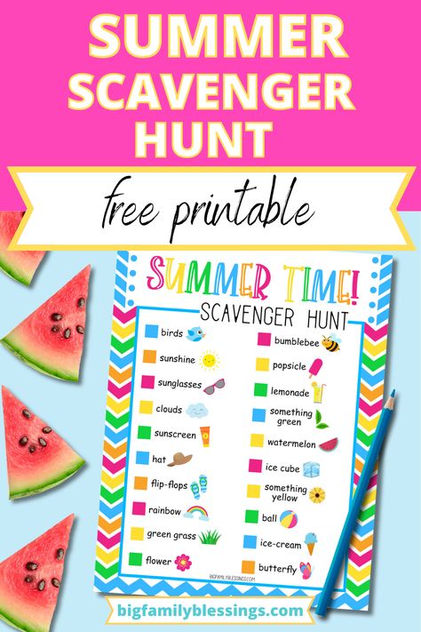 Ice Cream Scavenger Hunt, Summer Scavenger Hunt, Scavenger Hunt Printable, Keeping Kids Busy, Rainbow Ice Cream, Green Watermelon, Scavenger Hunt For Kids, Printable Flash Cards, Printable Ideas