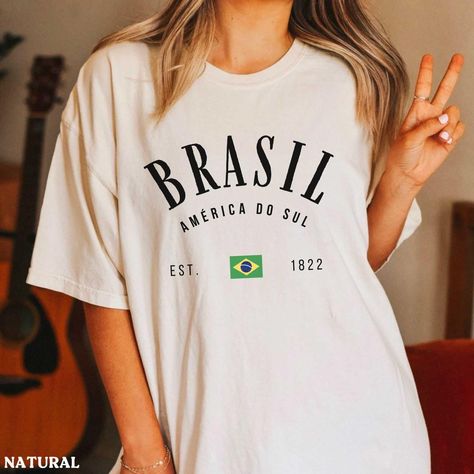 Brasil Shirt, Brazilian Clothing, Brazilian Clothes, Brazil Shirt, Brazil Art, Womens Apparel, Vintage Sweater, Tees For Women, Logo Tees