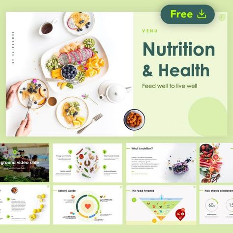 Nutrition Template, Best Canva Templates, Nutrition Aesthetic, Birthday Cake Write Name, Curated Content, Powerpoint Free, Food Template, Organ Donation, Google Slides Theme