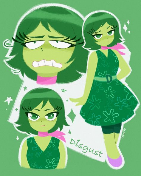 Disgust 💚 Just saw the new Inside Out movie last weekend. It was so heartwarming! Loved it! I highly recommend watching. 🤘🏻 #insideout #disgust #fanart Disgust Fanart, Disgust Inside Out, Inside Out Disgust, Inside Out Movie, Disgusted Inside Out, Scott Pilgrim, Pixar, Inside Out, Universe