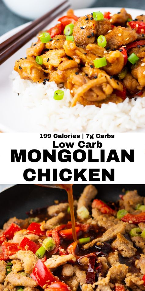 This delicous Low Carb Mongolian Chicken is better and fresher than takeout! Try this for your next guilt free dinner. Recipes Low Sodium, Mongolian Chicken Recipe, Mongolian Recipes, Chicken Nutrition Facts, Takeout Recipes, Mongolian Chicken, Beef Gelatin, Takeout Food, Gourmet Cooking