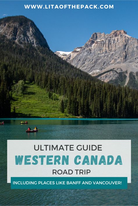 Go on a road trip that will leave you absolutely speechless. See vibrant blue lakes, gorgeous mountain views, and abundant wildlife. Take this epic Western Canada road trip for the adventure of a lifetime. Fall in love with destinations like Banff and Whistler. There's truly no better trip if you are an outdoorsy lover. You'll see why everyone is talking about the stunning beauty in Canada. Tips on when to go and where to stay on this epic Canadian journey. Western Canada Road Trip, Canada Road Trip, Western Canada, Blue Lake, Whistler, Mountain Views, Vibrant Blue, Mountain View, Travel Fun