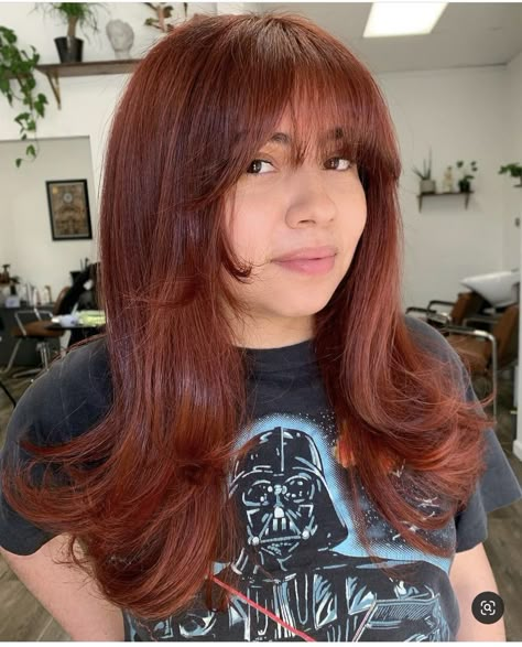 Brown To Red Ombre Hair, Reddy Brown Hair, Bangs Blowout, Velma Costume, Copper Brown Hair, Red Ombre Hair, Highlights Curly Hair, Inspo Hair, Red Hair Inspo