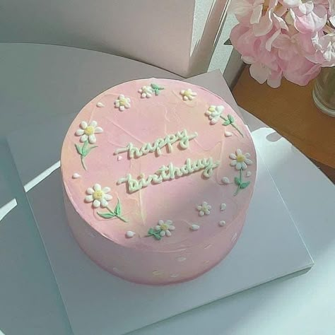 Pastel Cakes, Korean Cake, 16 Birthday Cake, Simple Cake Designs, 18th Birthday Cake, Mini Cakes Birthday, Creative Birthday Cakes, Simple Birthday Cake, Cake Decorating Designs