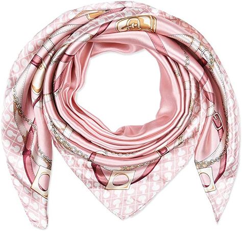 Corciova 35 x 35 Women Polyester Silk Feeling Hair Scarf for Sleeping Pale Pink Chains and Belts at Amazon Women’s Clothing store Pink Chains, Night Hairstyles, Hair Wrap Scarf, Silk Headscarf, Scarf Women Fashion, Scarf Material, Hair Scarf, Hair Wraps, Lightweight Scarf