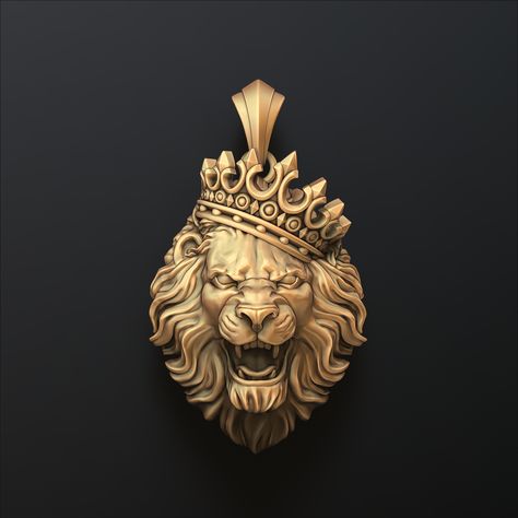 Gold Pendants For Men, Lion Charm, King Diamond, Motif Art Deco, Lion Necklace, Lion Pendant, African Lion, Mens Silver Necklace, Lion Of Judah