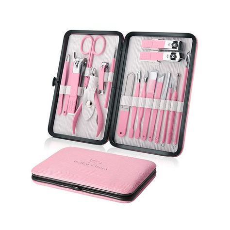 Keiby Citom Manicure Set Travel Accesories, Pink Tools, Pedicure At Home, Pedicure Kit, Home Pink, Manicure Kit, Trim Nails, Pedicure Tools, Neck Massage