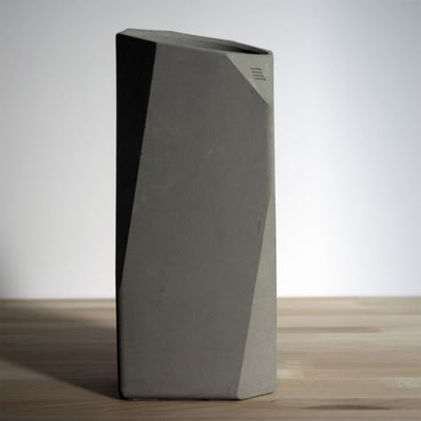 Sleek and Stylish Corvi Concrete Wine Cooler: Geometric Product Design, Geometric Products, Modern Product Design, Custom Wine Cellars, Champagne Cooler, Concrete Products, Faceted Design, Container Design, Speaker Design