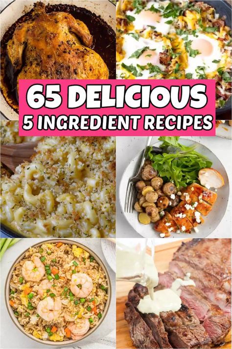 Easy Low Ingredient Recipes, 3 Ingredient Dinner Recipes, 5 Ingredient Recipes Dinner, Easy 5 Ingredient Recipes, 3 Ingredient Chicken Recipes, 5 Ingredient Or Less Recipes, 3 Ingredient Dinners, Lunch Foods, Complicated Recipes