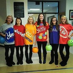 halloween costumes for teen girls groups - Google Search Halloween Costume Teenage Girl, Work Costumes, Girl Group Halloween Costumes, Halloween Costumes 2014, Cute Group Halloween Costumes, Teen Halloween, Team Costumes, Halloween Costumes For Teens Girls, Candy Costumes