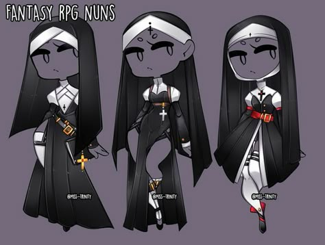 Nuns Outfit, Nun Outfit Drawing, Nun Outfit, Outfit Drawing, Manga Clothes, Clothing Sketches, Art Outfits, Clothing Design Sketches, Drawing Anime Clothes