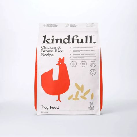 Chicken And Brown Rice Recipe Dry Dog Food - 23lbs - Kindfull™ : Target Chicken Brown Rice, Brown Rice Recipe, Pet Food Packaging, Lean Muscles, Dog Storage, Chicken And Brown Rice, Brown Rice Recipes, Natural Dog Food, Pet Wellness