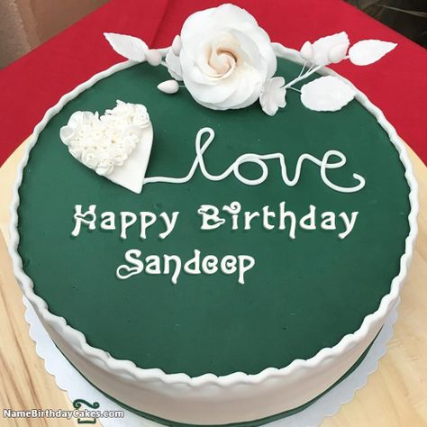 Happy Birthday Sandeep - Video And Images Happy Birthday Nephew Cake, Birthday Cake Quotes, Write Name On Cake, Birthday Cake Images, Happy Birthday Nephew, Birthday Cake Writing, Happy Birthday Cake Photo, Birthday Wishes With Name, Cake With Flowers