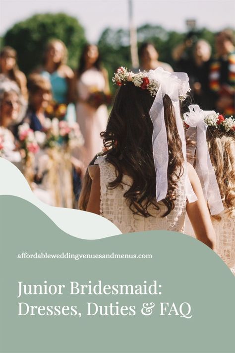 Invite a junior bridesmaid to be part of your bridal party on your wedding day, if you have a young person you want to honor. See the typical junior bridesmaid duties, plus ideas for junior bridesmaid dresses. Will you be my junior bridesmaid proposal, attending the wedding rehearsal, at the rehearsal dinner, wedding ceremony and reception. Help at the bridal shower. Attending bridal party shopping and pre wedding events for junior bridesmaids. Pre Wedding Events, Junior Bridesmaid Proposal, Boho Wedding Bridesmaids, Bohemian Wedding Bouquet, What Is The Point, Jr Bridesmaid, Planner Books, Rustic Wedding Backdrops, Junior Bridesmaids