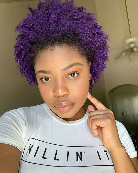 Hair Ideas For Natural Hair, Kids Purple Hair, Cute Hairstyles For Natural Hair, Non Permanent Hair Dye, Dyed Hair Ideas, Purple Natural Hair, Gold Hair Dye, Hair Colors Ideas, Hair Care Natural