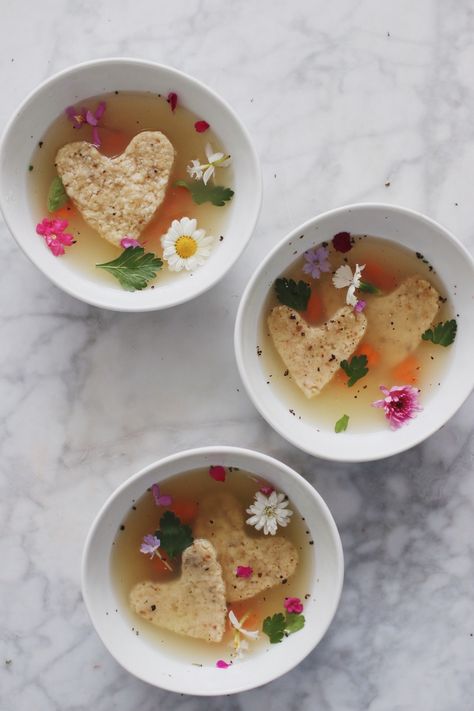 How to Make Heart-Shaped Matzah Balls | Rebekah Lowin Jewish Wedding Food, Matzah Ball Recipe, Matzah Ball Soup Recipe, Passover Food, Matzah Ball Soup, Tikkun Olam, Shabbat Recipes, Matzah Ball, Hebrew Tattoo