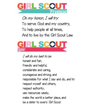 Girl Scout Leader Binder Free Printable, Girl Scout Law Activities, Girl Scout Promise And Law Printable, Girl Scout Promise Craft, Girl Scout Brownies Activities, Girl Scout Law Craft, Scout Law Printable, Girl Scout Law And Promise, Girl Scout Leader Binder