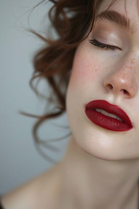 Red Lipstick Makeup Looks, Lipstick Ideas, Red Lipstick Makeup, Face Charts, Make Up Tutorials, Make Up Inspo, Lipstick Makeup, Red Lipstick, Make Up Hair