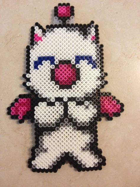 moogle out of perler beads Ff7 Perler Beads, Yu Gi Oh Perler Beads, Gastly Perler Beads, Perler Beads Final Fantasy Vii, Monster Hunter Perler Beads, Perler Creations, Pearl Beads Pattern, Fuse Bead Patterns, Perler Art