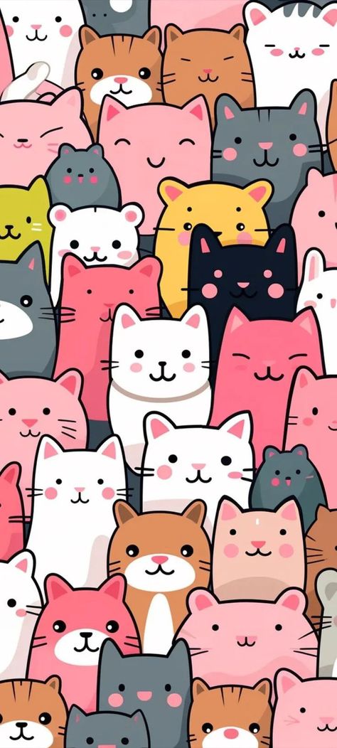 Cat Pattern Wallpaper, Cat Phone Wallpaper, Cats Pattern, Pretty Phone Wallpaper, Cute Cat Wallpaper, Wallpaper Iphone Disney, Cool Wallpapers Cartoon, Iphone Wallpaper Girly, Cute Wallpaper For Phone