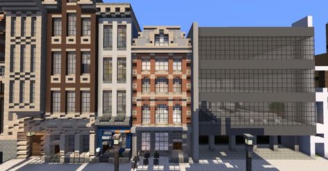 Amsterdam Townhome #3 Minecraft Map Minecraft Skyscraper, Minecraft Modern City, Minecraft Building Blueprints, Minecraft Shops, Planet Minecraft, Minecraft City Buildings, Minecraft Modern, Amsterdam Houses, Minecraft City