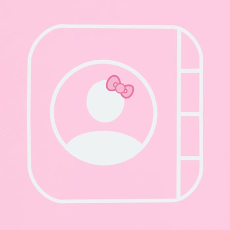 Pink Icon Contacts, Cute Contacts Icon, Contacts App Icon Pink, Pink App Icons Aesthetic Hello Kitty, Aesthetic App Logo, Contact App Icon, Contacts App Icon, Hello Kitty App Icon, Pink Hello Kitty Wallpaper Iphone