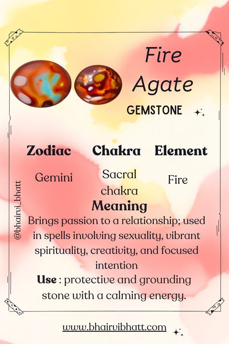 Fire Agate Fire Agate Crystal Meaning, Fire Agate Crystal, Agate Crystal Meaning, Chakra Meanings, Agate Properties, Grand Rising, Crystals Healing Properties, Spiritual Crystals, Herbal Magic