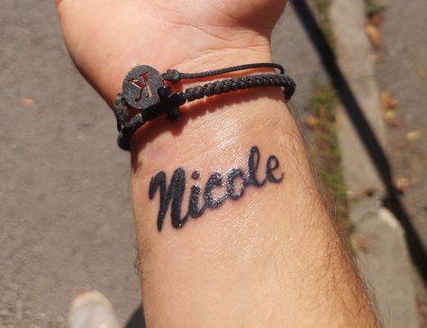 Man tattoo Nicole name Nicole Tattoo Name, Nicole Name, Tattoo Man, Man Tattoo, 2024 Inspiration, Couple Tattoo, Name Tattoo, Name Tattoos, Couple Tattoos