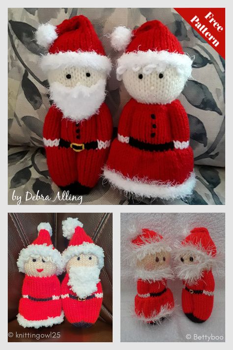 Knit Doll Hat, Christmas Toy Knitting Patterns, Knitted Santa, Christmas Knitting Projects, Knitted Christmas Decorations, Knitted Dolls Free, Christmas Knitting Patterns Free, Knitted Doll Patterns, Pokemon Pattern