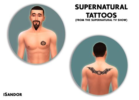 Mod The Sims - Supernatural tattoos Supernatural Tattoos, Sims 4 Supernatural, Antler Tattoo, Supernatural Tattoo, Sims 4 Tattoos, Supernatural Tv Show, Winchester Boys, Sims Ideas, Sims4 Cc