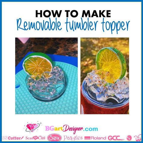 How To Make Tumbler Toppers, Tumbler Lid Toppers, Cup Toppers Diy, Ice Topper Tumbler, Diy Tumbler Topper, Tumbler Lid Toppers Diy, Tumbler Toppers Diy, Tumbler Topper Ideas, Tumbler Toppers