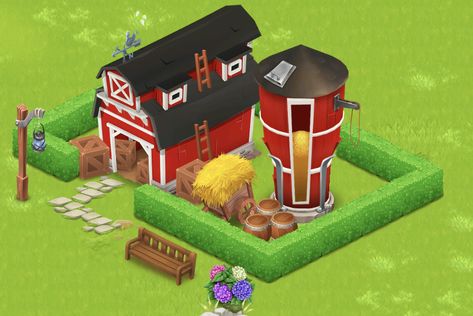 Hayday Farm Design, Farm Layout, Hay Day, Day Designer, Barn Design, Farm Design, Farm Barn, Sweet Nothings, Game Art