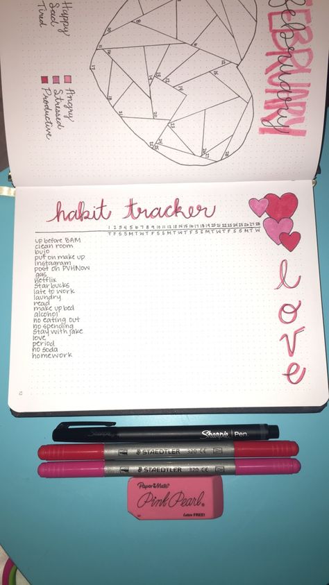 February Habit Tracker February Water Tracker, Habit Tracker February, February Habit Tracker, February Bullet Journal, March Bullet Journal, Habit Tracker Bullet Journal, Bullet Journal Mood Tracker Ideas, Bulletin Journal Ideas, Bullet Planner