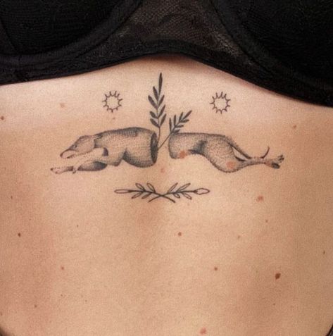 20 Minimalist Greyhound Tattoos From Small to Large | Inku Paw Greyhound Tattoo, Running Tattoo, Shadow Tattoo, Skin Grafting, Dot Tattoos, The Hound, Dog Tattoo, Dog Tattoos, Creative Tattoos