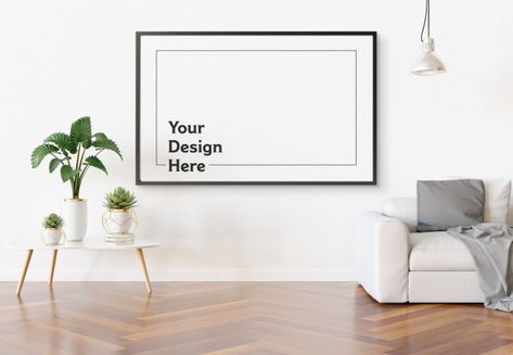 Frame hanging in modern interior mockup | Premium Psd #Freepik #psd #frame #mockup #wood #light Frame Mockup Free, Frames Mockup, Horizontal Frame, Photography Photoshop, Mockup Downloads, Motion Graphic, Modern Business Cards, Graphic Templates, Photoshop Photography