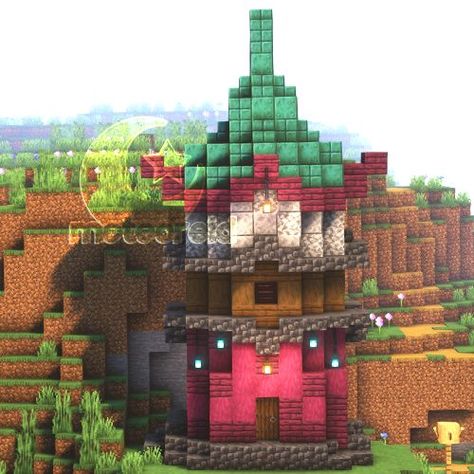 The tower in which I enchnt things, inspired by Japanese architechture! Minecraft Enchantment Tower, Minecraft Enchantments, Enchanted, Minecraft, Tower, Building