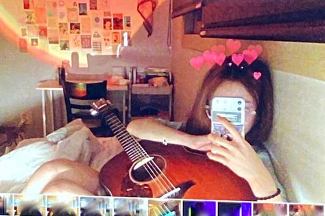 A Woman, Guitar, On Twitter, Bed, Twitter