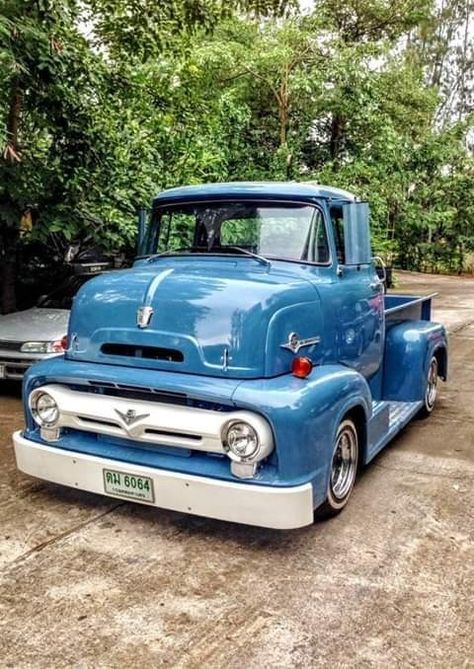 Ford Coe Trucks, 56 Ford F100, 56 Ford Truck, 1956 Ford Truck, 1956 Ford F100, Coe Trucks, Vintage Pickup Trucks, Ford V8, Old Ford Trucks