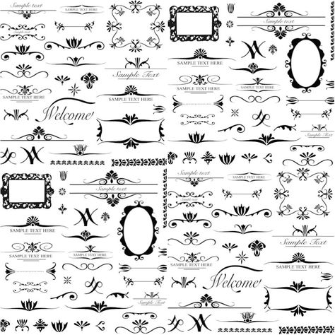 Different ornament elements vector free for download and ready for print. Over 10,000+ graphic resources on vectorpicfree. Wedding Clipart Free, Coreldraw Design, Namaste Art, Art Deco Design Graphics, Shadi Card, Wedding Symbols, Vintage Frames Vector, Graffiti Text, Hindu Wedding Cards