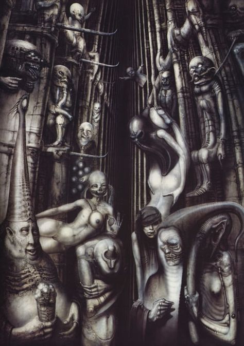 Hr Giger Art, Giger Alien, Giger Art, H.r. Giger, Punk Art, Art Painting Gallery, Dark Photography, Environment Concept Art, Weird Art