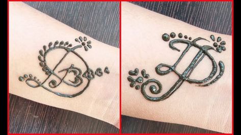 P Letter Tattoo, Tattoo Mehndi Design, P Letter Design, Mandala Mehndi, Tattoo Mehndi, Written Letters, Front Mehndi Design, P Tattoo, P Letter