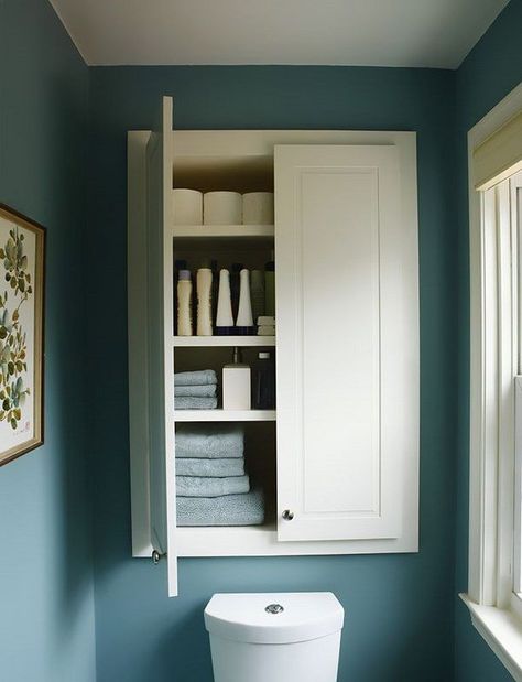 bathroom storage ideas wall cabinet Cabinet Above Toilet, Bathrooms Cabinets, Makeover Kamar Mandi, Bathroom Cabinets Designs, Bathroom Window, Over Toilet, Bathroom Wall Cabinets, Small Bathroom Storage, Room Remodel