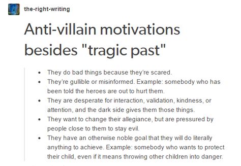 Anti Hero Vs Anti Villain, Character Past Ideas, Villain Turned Good Aesthetic, How To Write Terrifying Villains, Anti Villain Quotes, Villain Superpowers, Villian And Hero Love Aesthetic, Tragic Villain Aesthetic, Villain Backstory Ideas