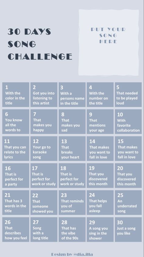 30 Days Idol Challenge, 30 Day Song Challenge, Song Challenge, Favorite Words, 30 Day Challenge, Person Name, Karaoke, 30 Day, Knowing You