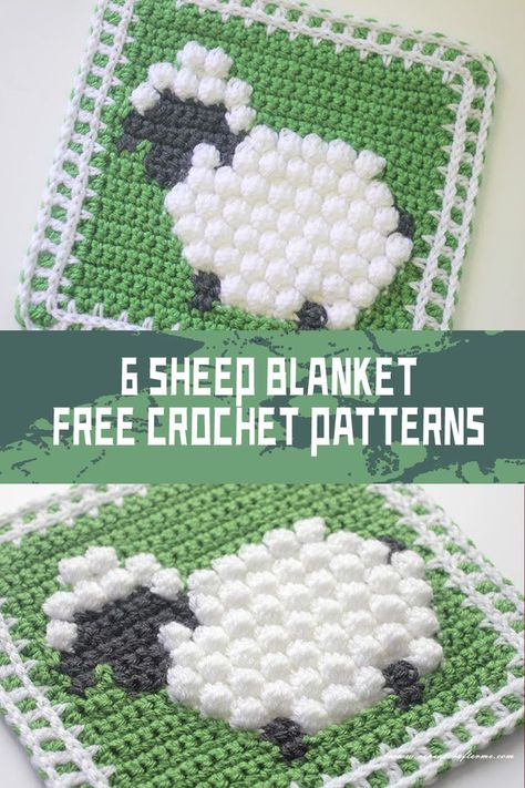 Whether you're creating a special gift for a little one or looking to add a touch of rustic charm to your home decor, these sheep Blanket Free Crochet Patterns are sure to delight #freecrochetpatterns Crochet Sheep Blanket Free Pattern, Crochet Bobble Blanket Pattern, Crochet Bobble Blanket, Sheep Blanket, Crochet Rose Pattern, Crochet Sheep, Bobble Stitch, Easter Crochet, Crochet Rose