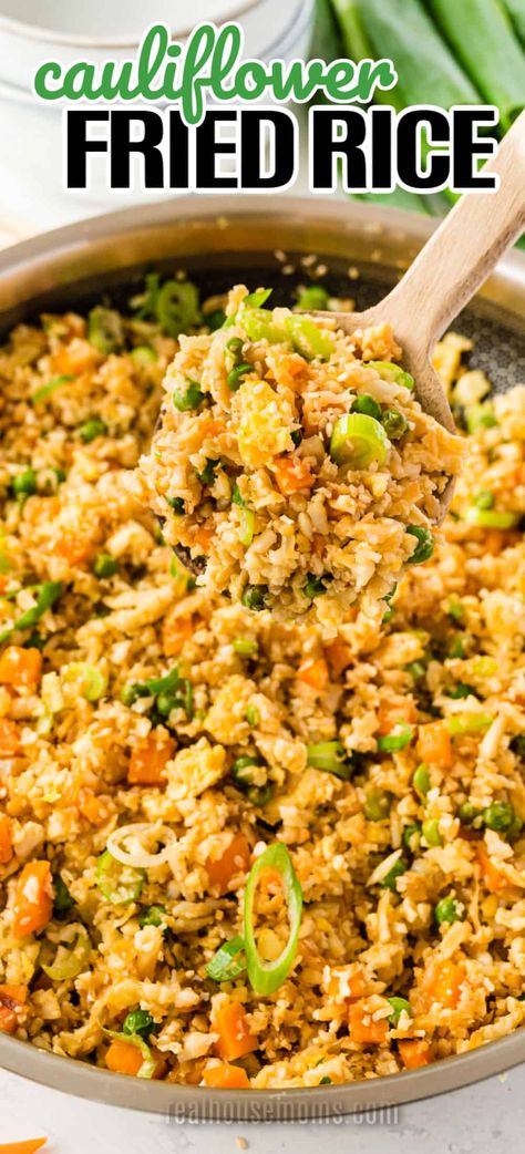 Healthy Cauliflower Fried Rice, Easy Cauliflower Fried Rice, Tofu Cauliflower Fried Rice, Cauliflower Rice Fried Rice Recipe, Chicken Fried Cauliflower Rice Recipe, Riced Cauliflower Fried Rice Recipes, Fried Rice Cauliflower Recipes, Vegan Cauliflower Fried Rice, Stir Fried Cauliflower Recipes