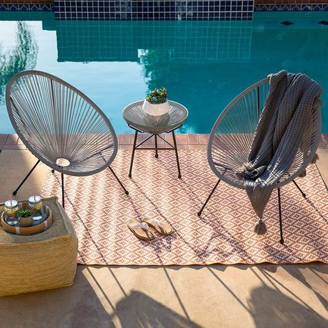 Best Choice Products 3-Piece Acapulco All-Weather Patio Set Acapulco Chair Outdoor, Nest Chair, Egg Chairs, Acapulco Chair, Lazy Chair, Chair Garden, Bistro Furniture, Outdoor Bistro, Balcony Deck